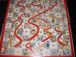 Snakes and Ladder was presented as Chutes and Ladder in America