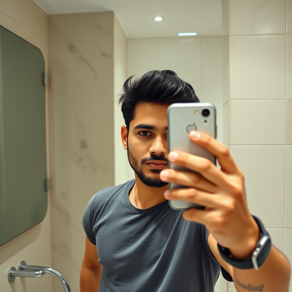 A man taking washroom selfie क्यों बढ़ रहा है टॉयलेट में सेल्फी लेने का चलन