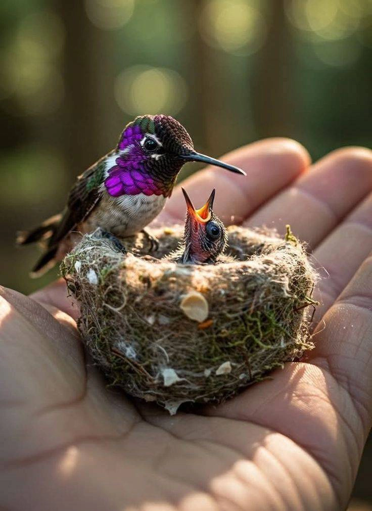 Bee Humming Bird nest is extremely small